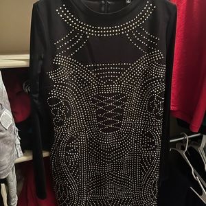 Mini black and gold dress